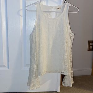 White Hollister long sleeve lacey cold shoulder top small (price negotiable)